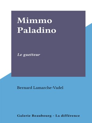 cover image of Mimmo Paladino
